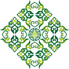 vector oriental chinese ornament, asian traditional pattern,  floral vintage element, cut silhouette, ornament central asia, applique work,  mongolian ornament