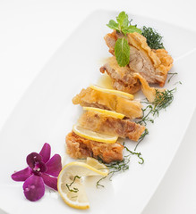 Dishes of Thailand and China international cuisine isolated on white