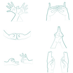 Hand in yoga mudra. Vector illustration. Yogic hand gesture.