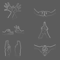 Hand in yoga mudra. Vector illustration. Yogic hand gesture.