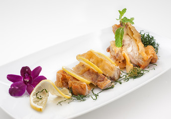 Dishes of Thailand and China international cuisine isolated on white