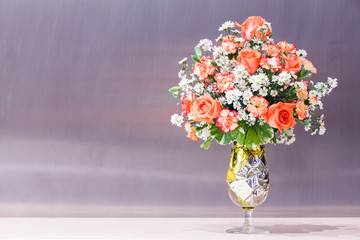 Rose and carnation flower bouquet