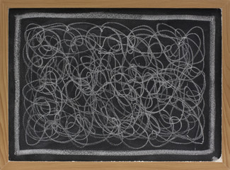 white chalk scribble on blackboard