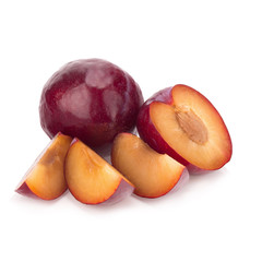 plums isolated on white