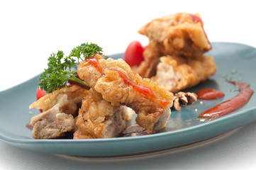 Dishes of Thailand and China international cuisine isolated on white