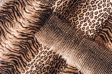 texture of print fabric striped leopard