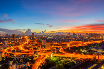 Bangkok Expressway and Highway top view, Thailand