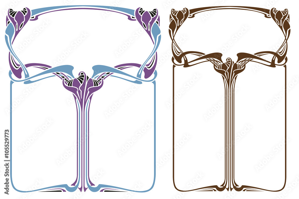 Wall mural vector abstract framework from the bound flowers and plants