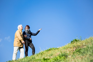 Elderly man relaxing in nature