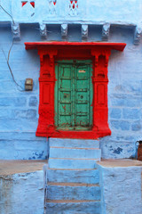 Jodhpur / porte dans la vieille (Rajasthan) - Inde