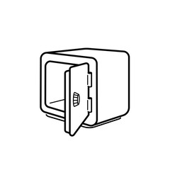 security set open safe line icon