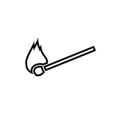 security set fire match line icon