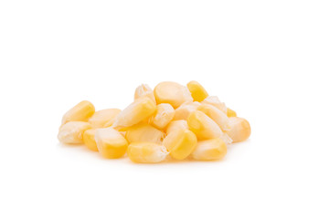 yellow corn seed on a white background