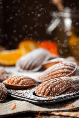 Orange and honey madeleines cookies