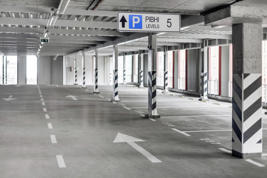 Multi Level Public Parking Space. City Parking