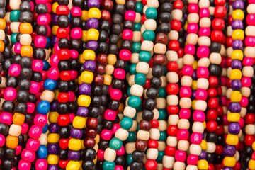 Fototapeta na wymiar Wooden colorful beads