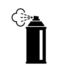 Black spray can icon on white background