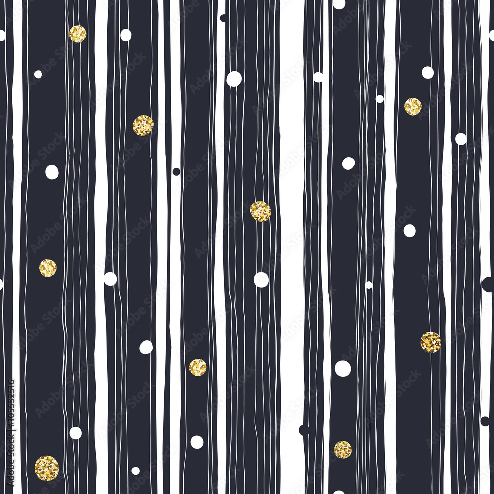 Poster abstract hand drawn seamless pattern with black and white lines