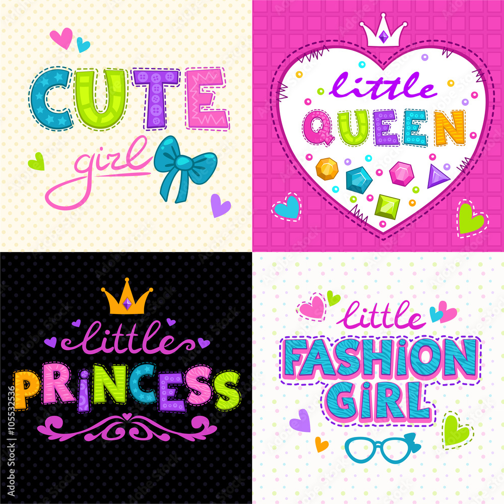 Wall mural cool girlie t shirt print set