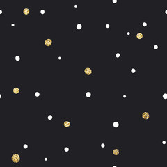 Abstract Seamless Pattern on White Background with Black and Gol © pashabo