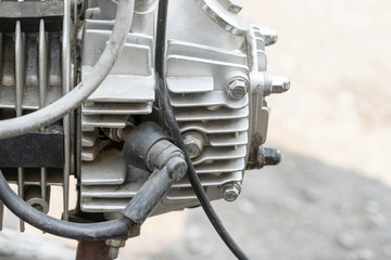 closeup engine of motocycle