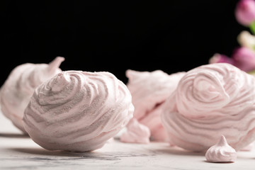 Delicious meringue on the light table