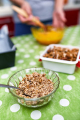 Making dessert at home