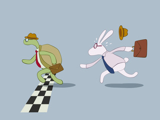 Turtle and rabbit business racing