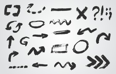 ARROW PAINTED BRUSH, HAND DRAWING