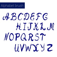 Hand drawn digital isolated alphabet