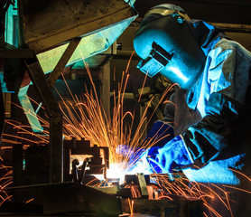 welder Industrial automotive part in factory