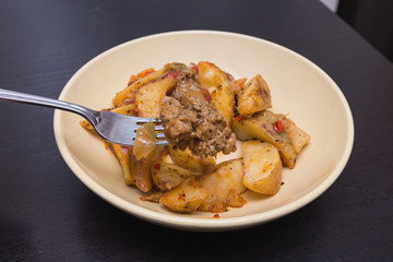 stewed meat with vegetables