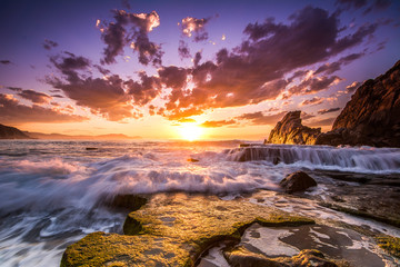 atardecer en la costa de bizkaia