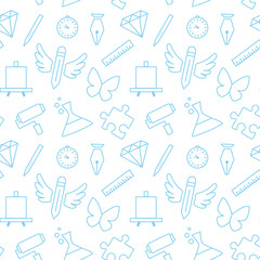 Web design, education, art or school simple texture. Flat thin l