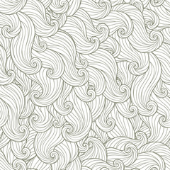 Hand drawn seamless wave  background.