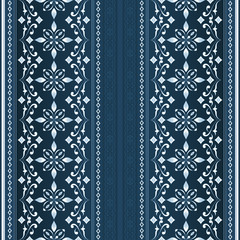 Decorative seamless border on aquamarine background.