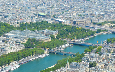 Fototapeta premium Aerial view of Grand Palais in Paris, France