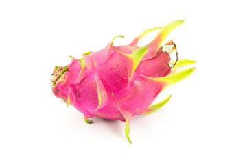 Vivid and Vibrant Dragon Fruit isolated against white background