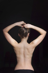 Close-up of naked woman's back
