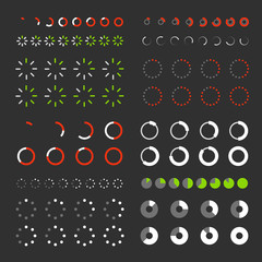 Different interface loaders. Vector elements and pictograms coll