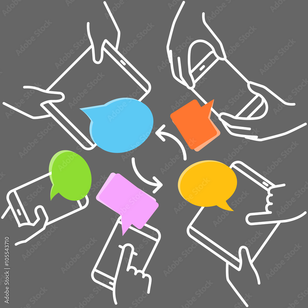 Poster modern cloud technology scheme. vector technology concept
