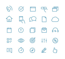 Modern web and mobile application pictograms collection. Lineart