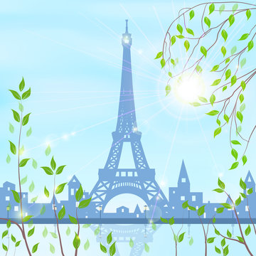 spring in Paris, river