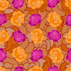 Seamless repeating pattern of roses