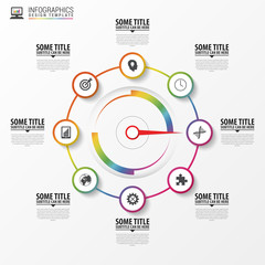 Infographics. Business concept. Colorful circle with icons. Vector