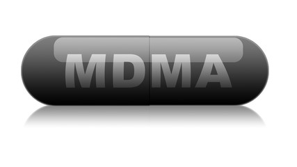 Black MDMA / ecstasy pill