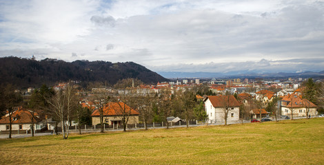 Celje city in Savinjska valley in Slovenia