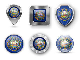 USA State Flag Badges