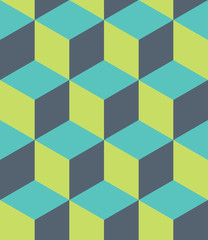 Vector modern seamless colorful geometry cubes pattern, color abstract geometric background, pillow multicolored print, retro texture, hipster fashion design