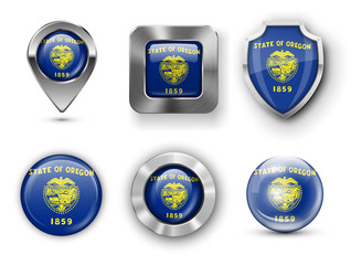 Naklejka premium USA State Flag Badges